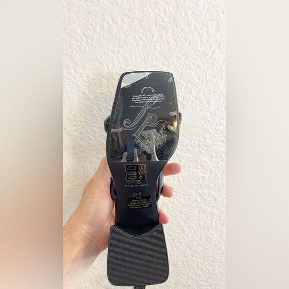 Free People heels Parker chain black sandal & pillow strap 37.5/7.5 to 8 NWT - Picture 7 of 8